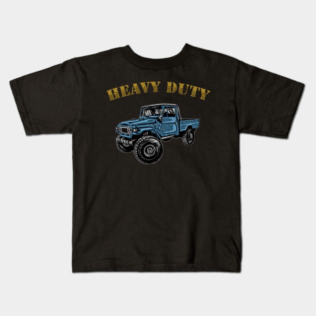 FJ40 HEAVY DUTY ENGRAVED STYLE Kids T-Shirt by WYB 